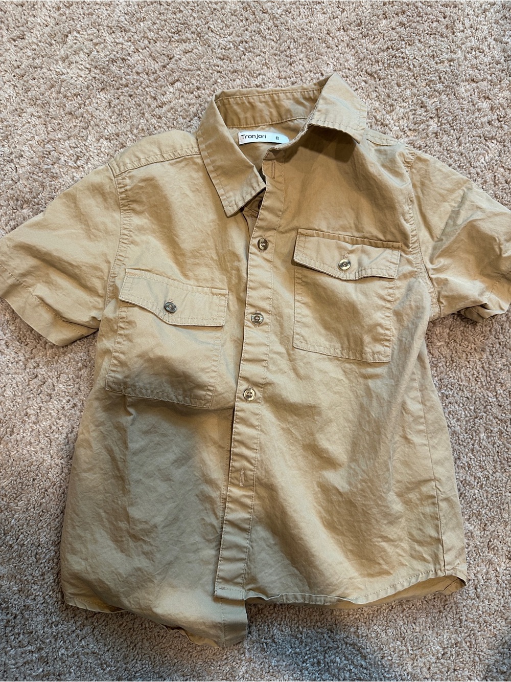 Kids Short-Sleeve Utility Shirt in Khaki